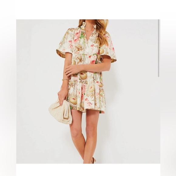 Tuckernuck Crawford Dress M Sun Faded Floral Mini Ruffle Cotton Dress NWT - Picture 4 of 13